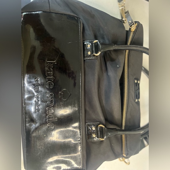 Kate Spade New York Black Nylon Carmen Shoulder Crossbody Foldover Satchel Bag - Picture 8 of 11